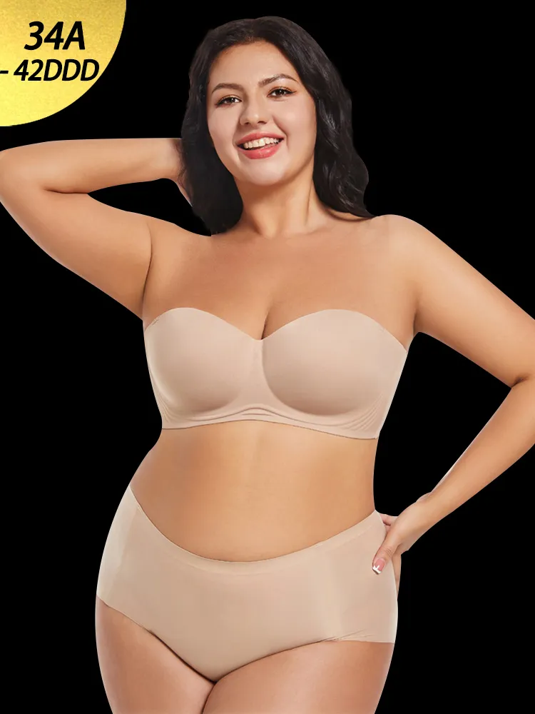 Anti-Slip Strapless Invisible Bra with Removable Straps