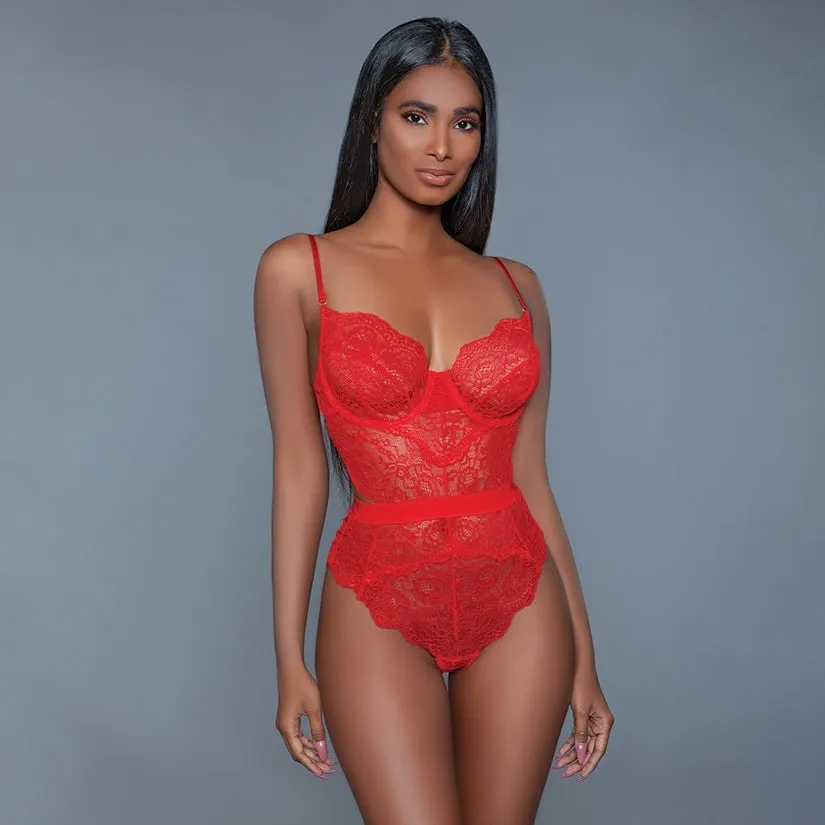 Bewicked Bettany Bodysuit-Red Large-Boxed