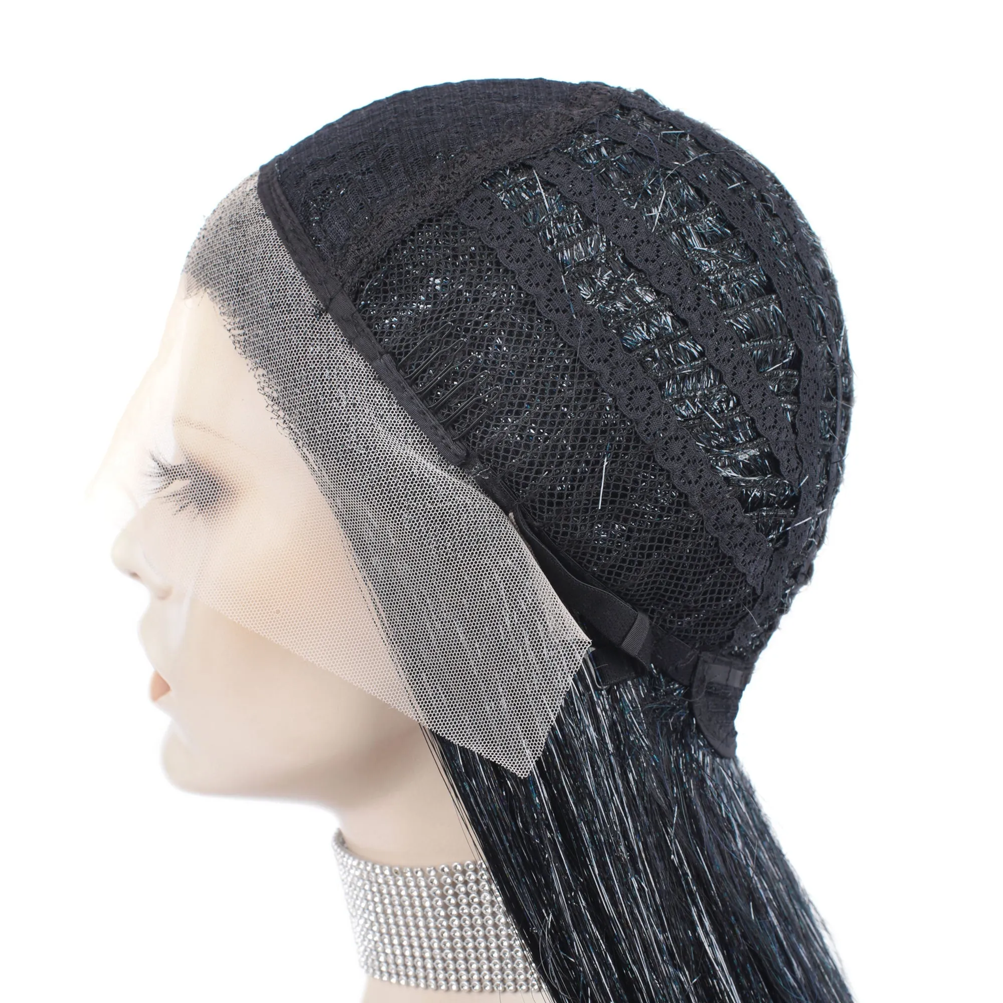Black Full Tinsel Lace Front Drag Queen Wig Imstyle