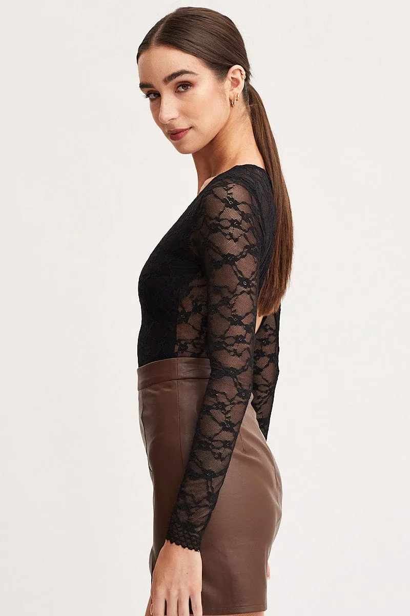 Black Jersey Top Long Sleeve