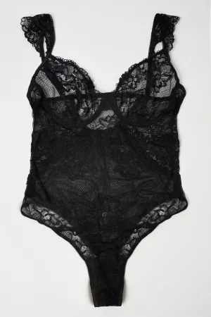 Black Lace Bodysuit One Piece Lingerie