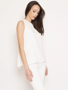 Blouse with White Panters Slit