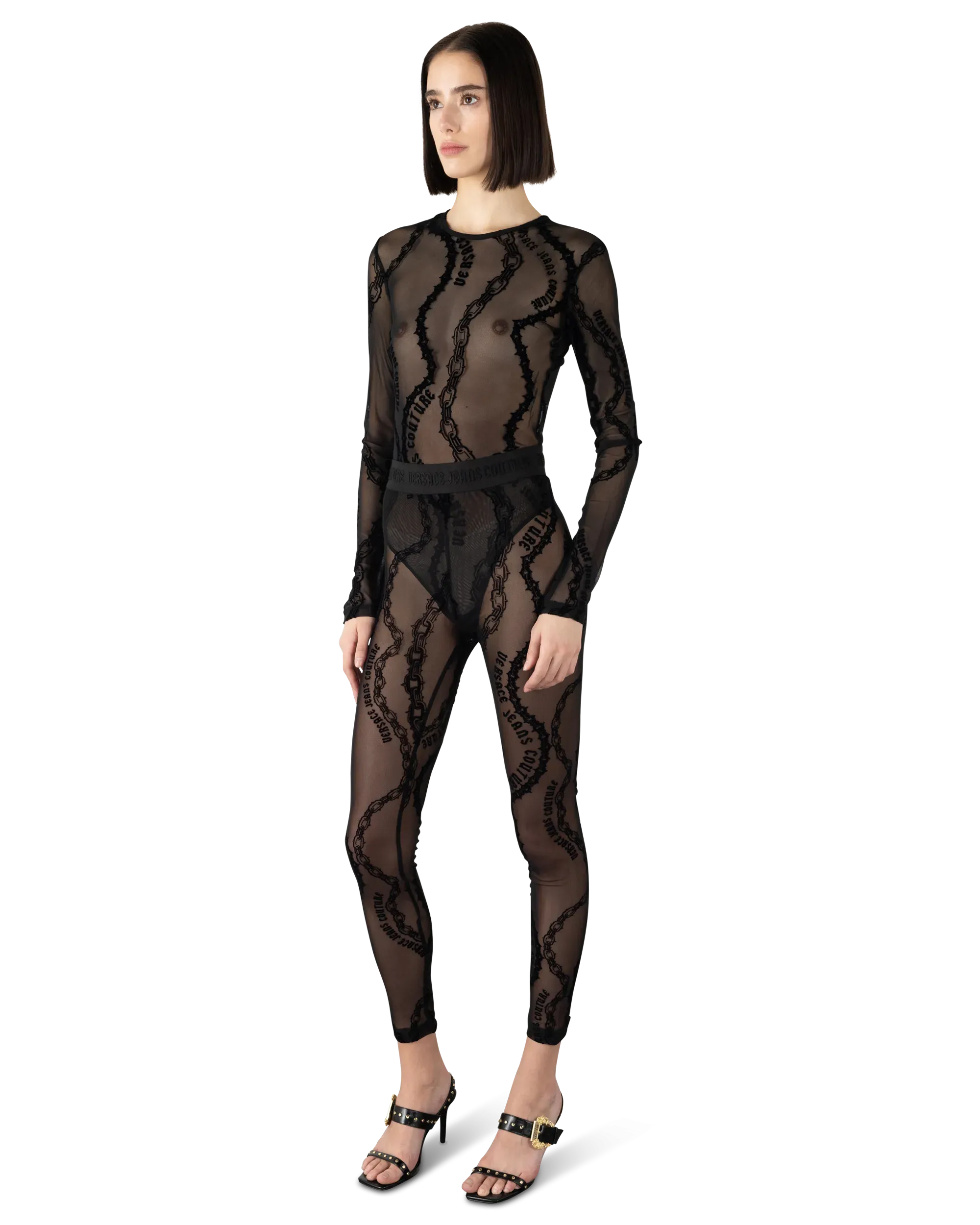 Chain Couture Mesh Bodysuit