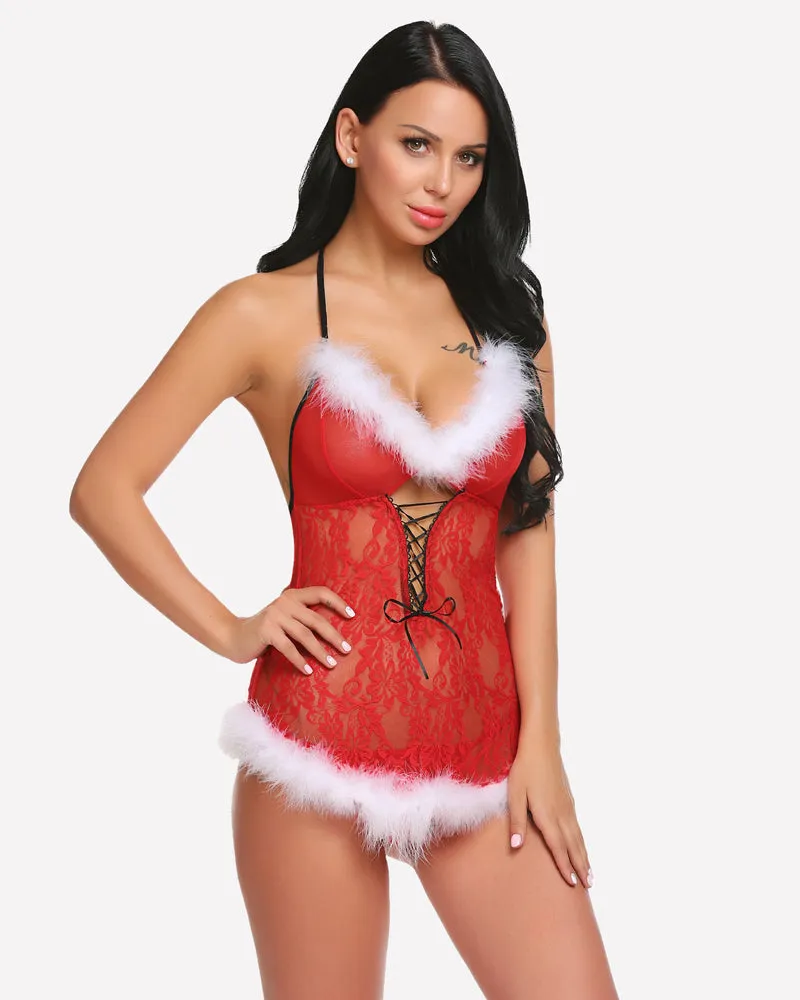 Christmas Santa Lingerie Teddy