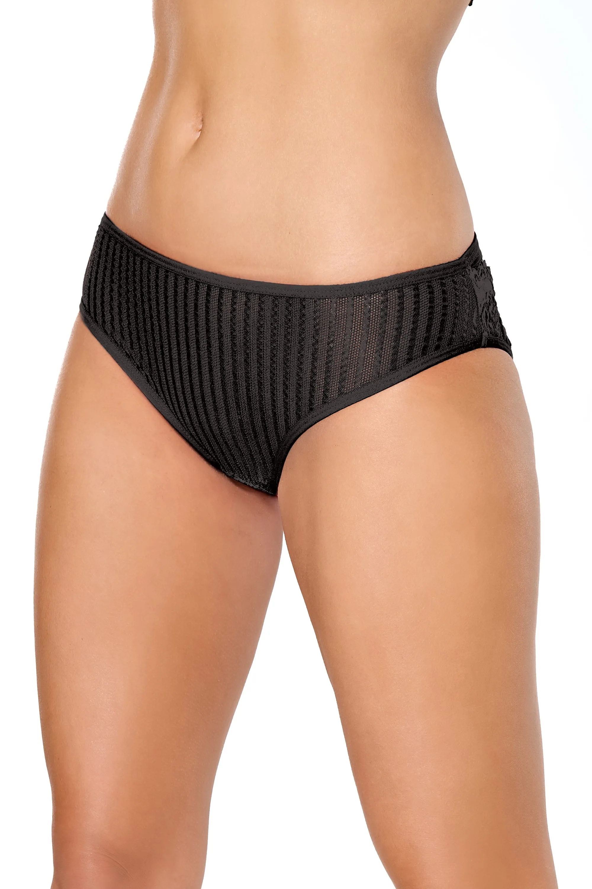 Coquette Lingerie Sexy Lace Strappy Bow Back Bikini Panty Black