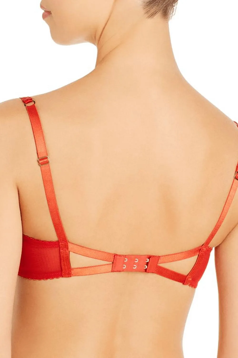 Dita Von Teese Julie's Roses Sheer Mesh Unlined Bra Roses Red