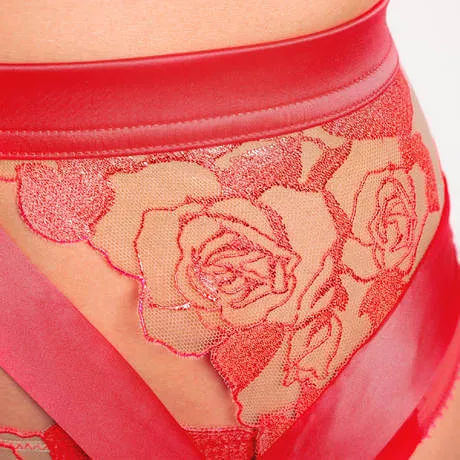 Dita Von Teese Rosabelle Satin Suspender Belt Flame