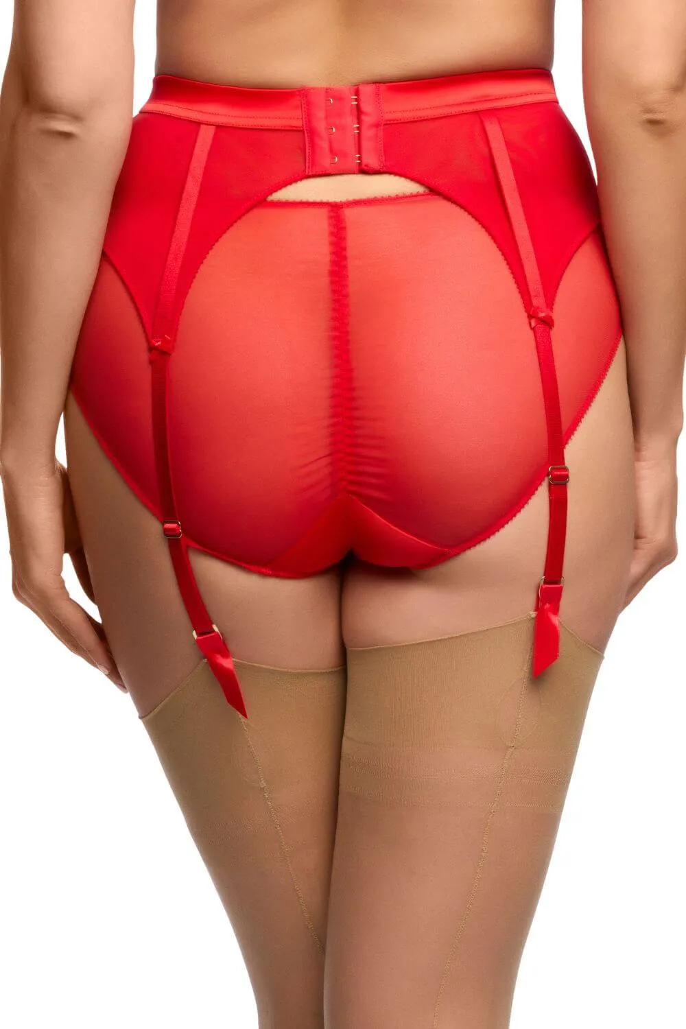 Dita Von Teese Rosabelle Satin Suspender Belt Flame