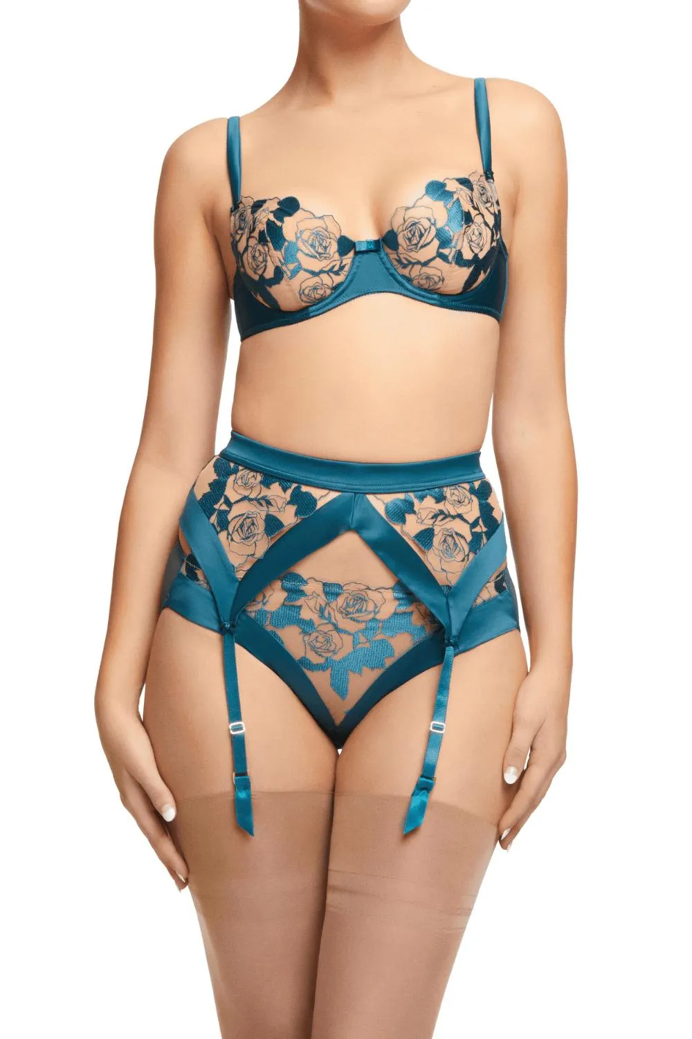 Dita Von Teese Rosabelle Sheer Bikini Panty Shady Spruce