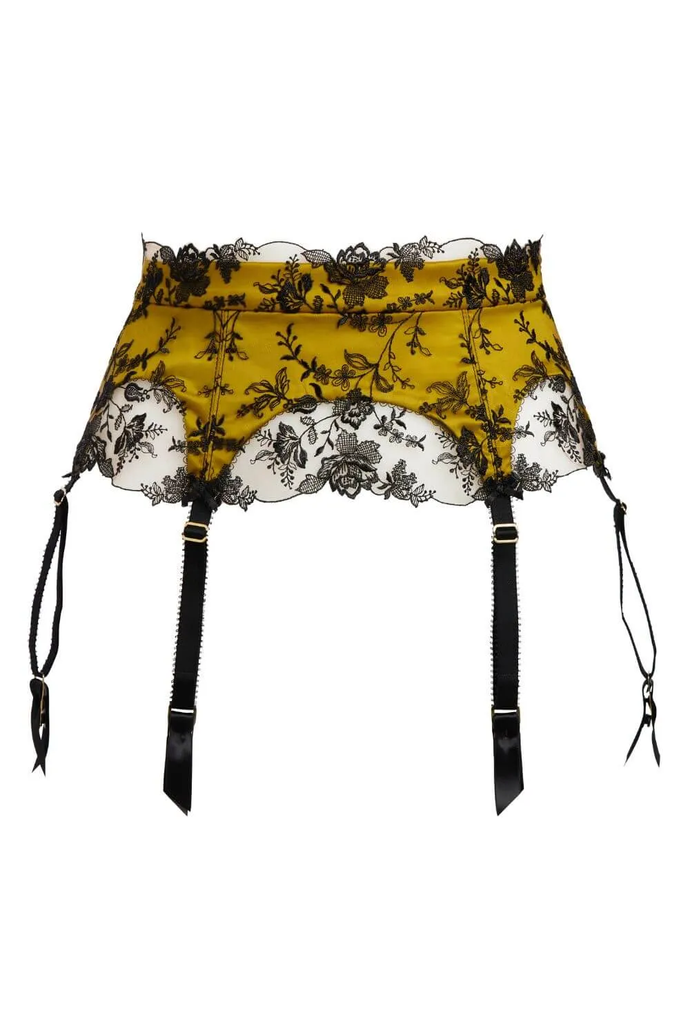 Dita Von Teese Victresse Satin Suspender Belt Chartreuse
