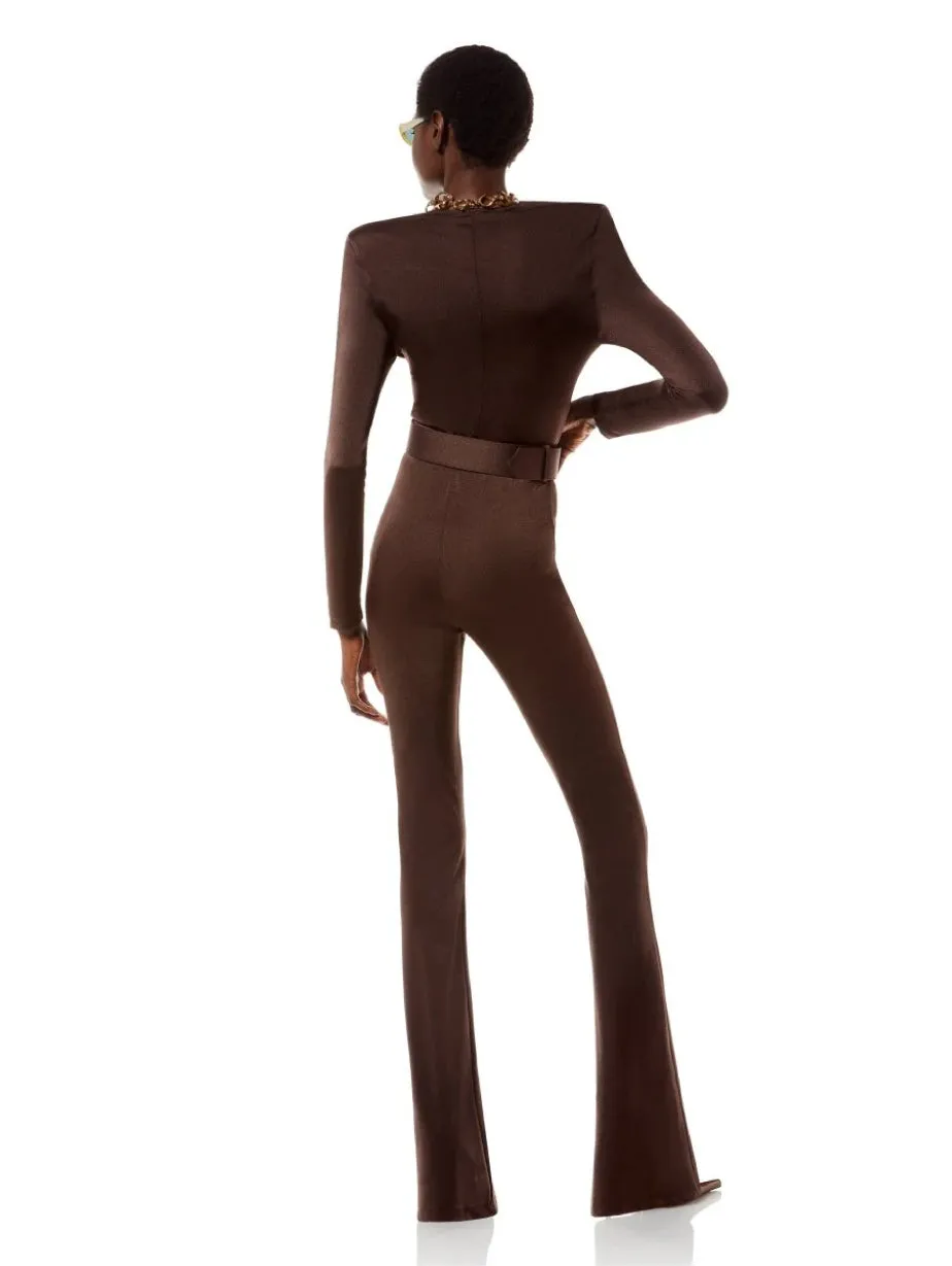 Eclipse Lycra Bodysuit with Deep Neckline Chocolate