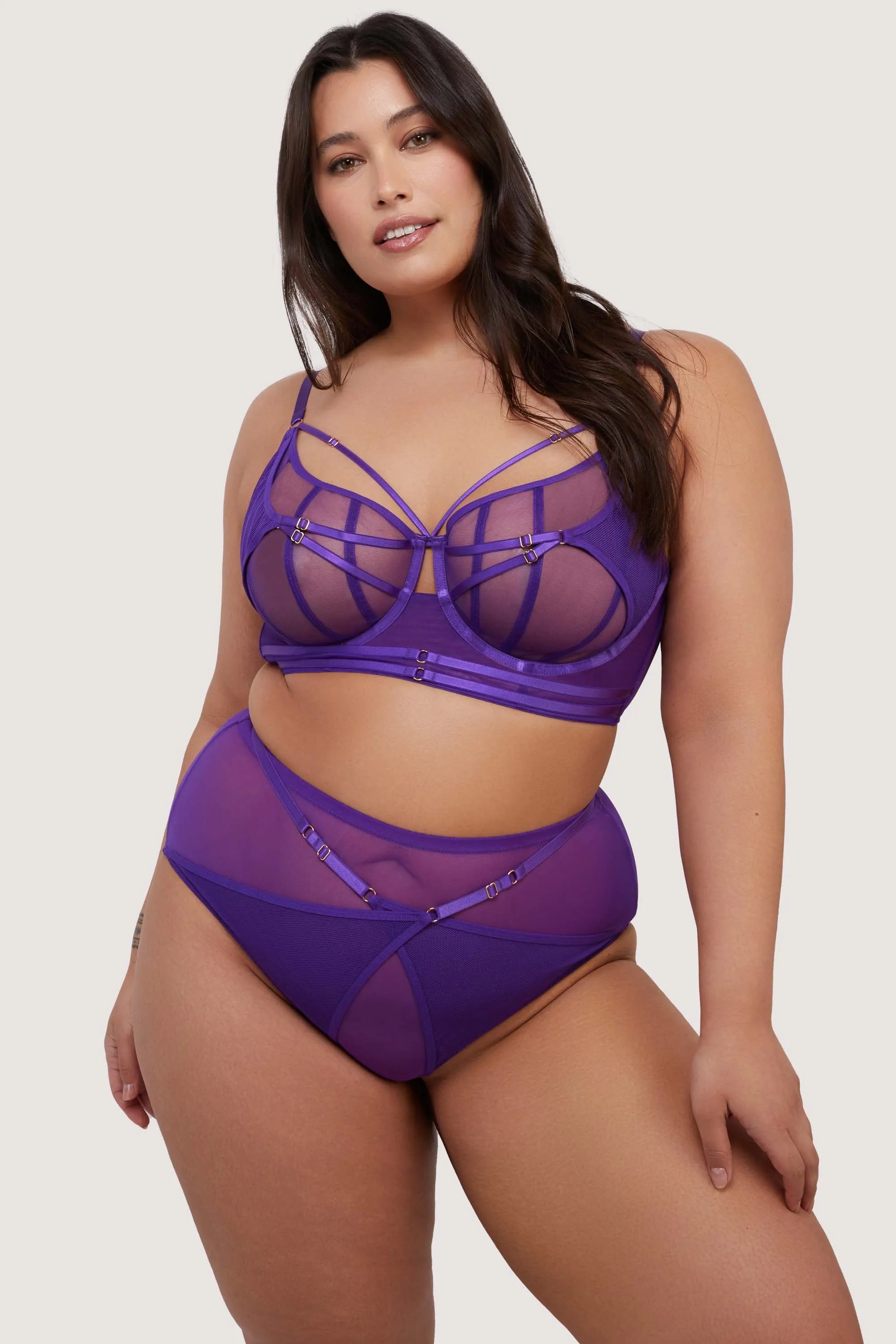 Eddie Purple Crossover Thong