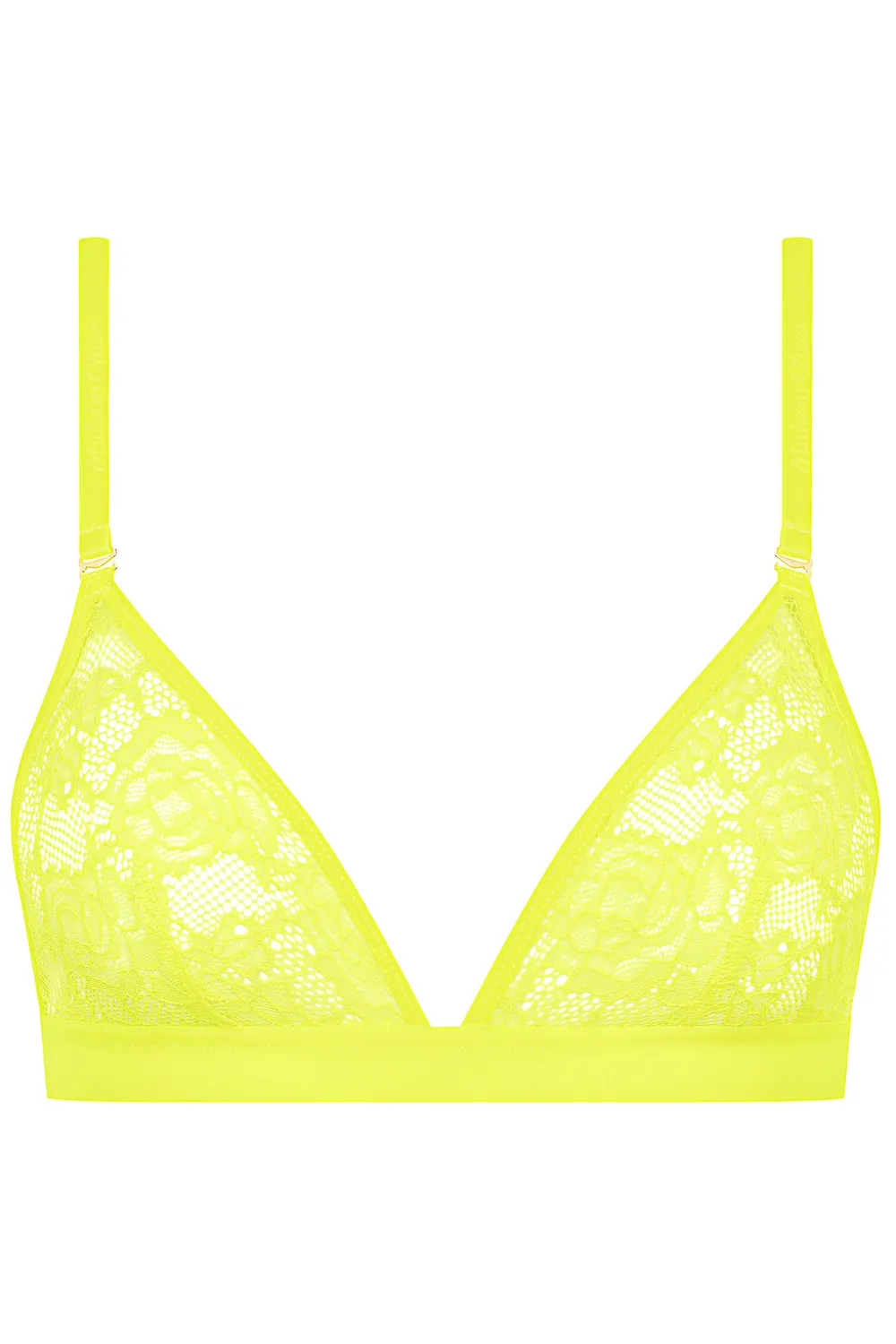Flashback Lace Triangle Bra Yellow