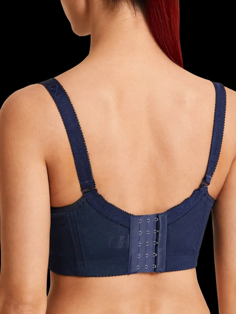 Floral Mesh Spliced Full Cup Breathable Underwire Bras