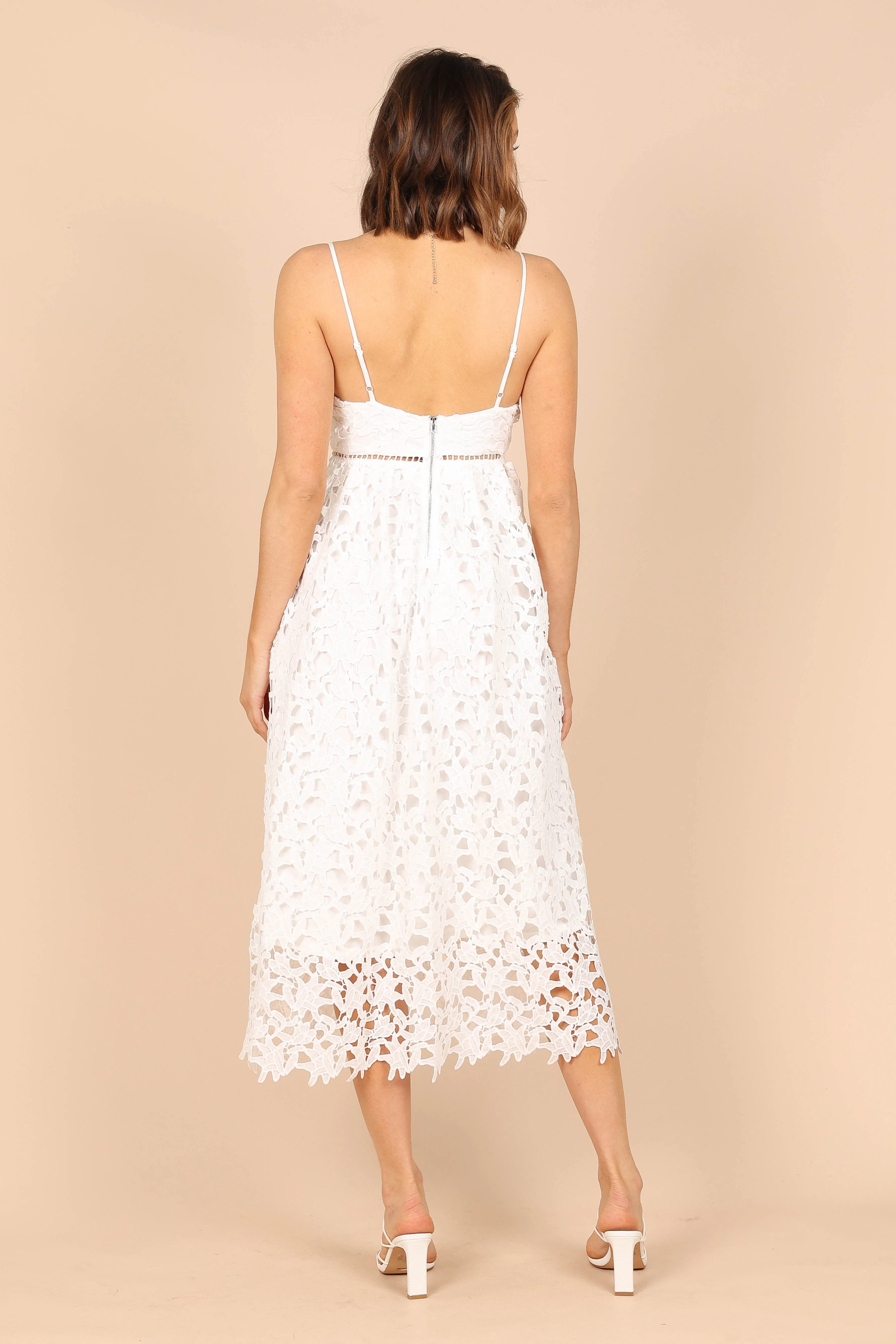 Francheshca Midi Lace Dress - White Lace