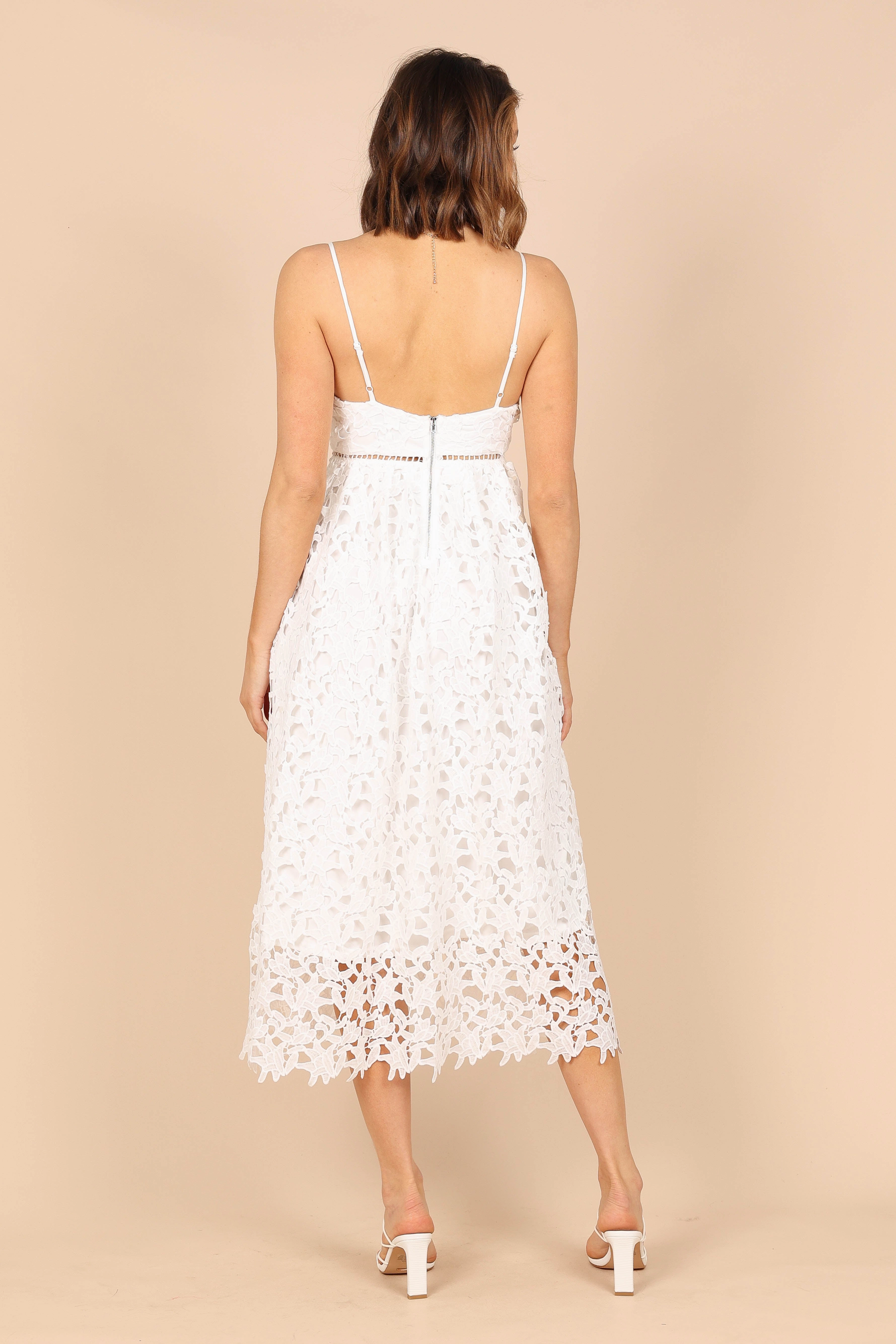 Francheshca Midi Lace Dress - White Lace