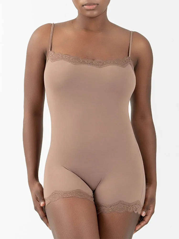 Lace Strap Bodysuit - Full-Coverage Yoga Sportswear