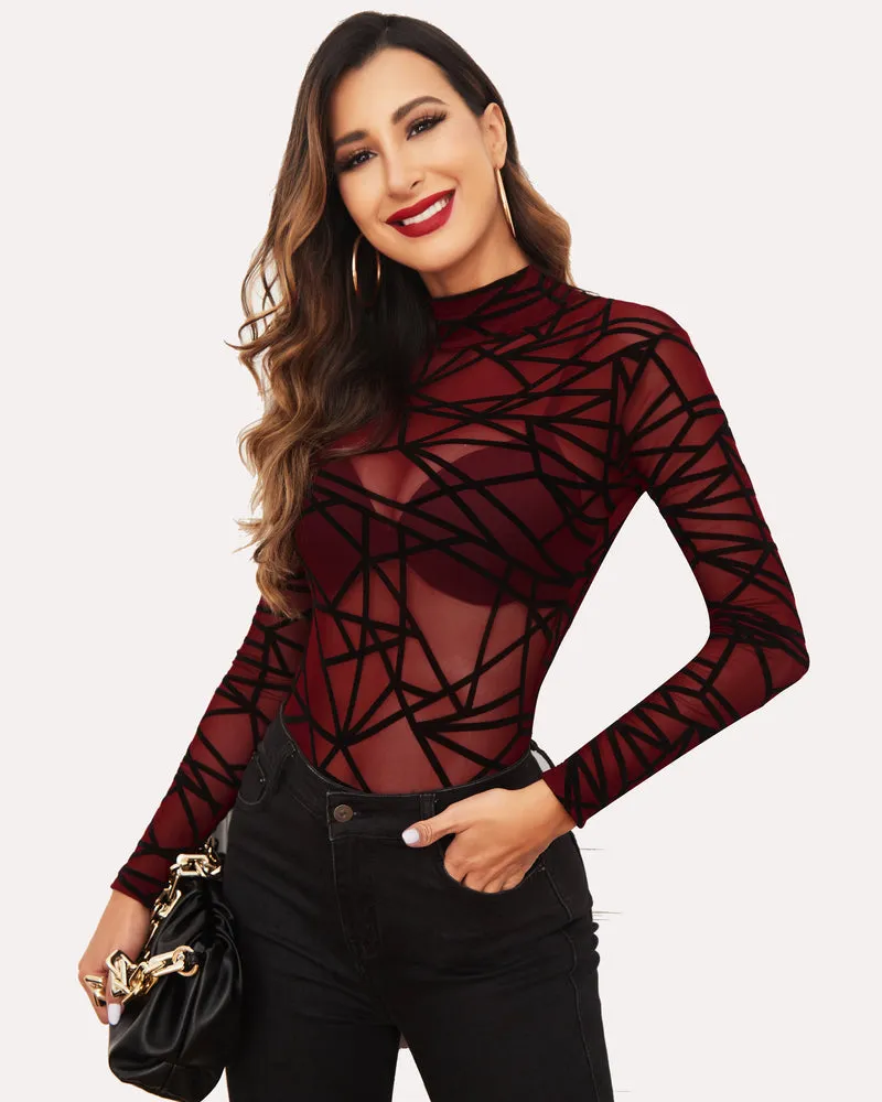 Long Sleeve Sheer Bodysuit