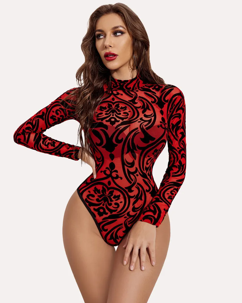 Long Sleeve Sheer Bodysuit