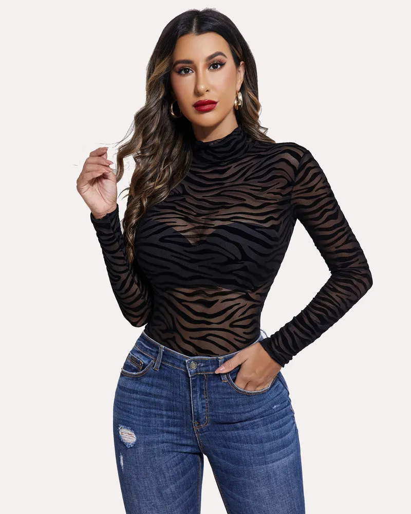 Long Sleeve Sheer Bodysuit