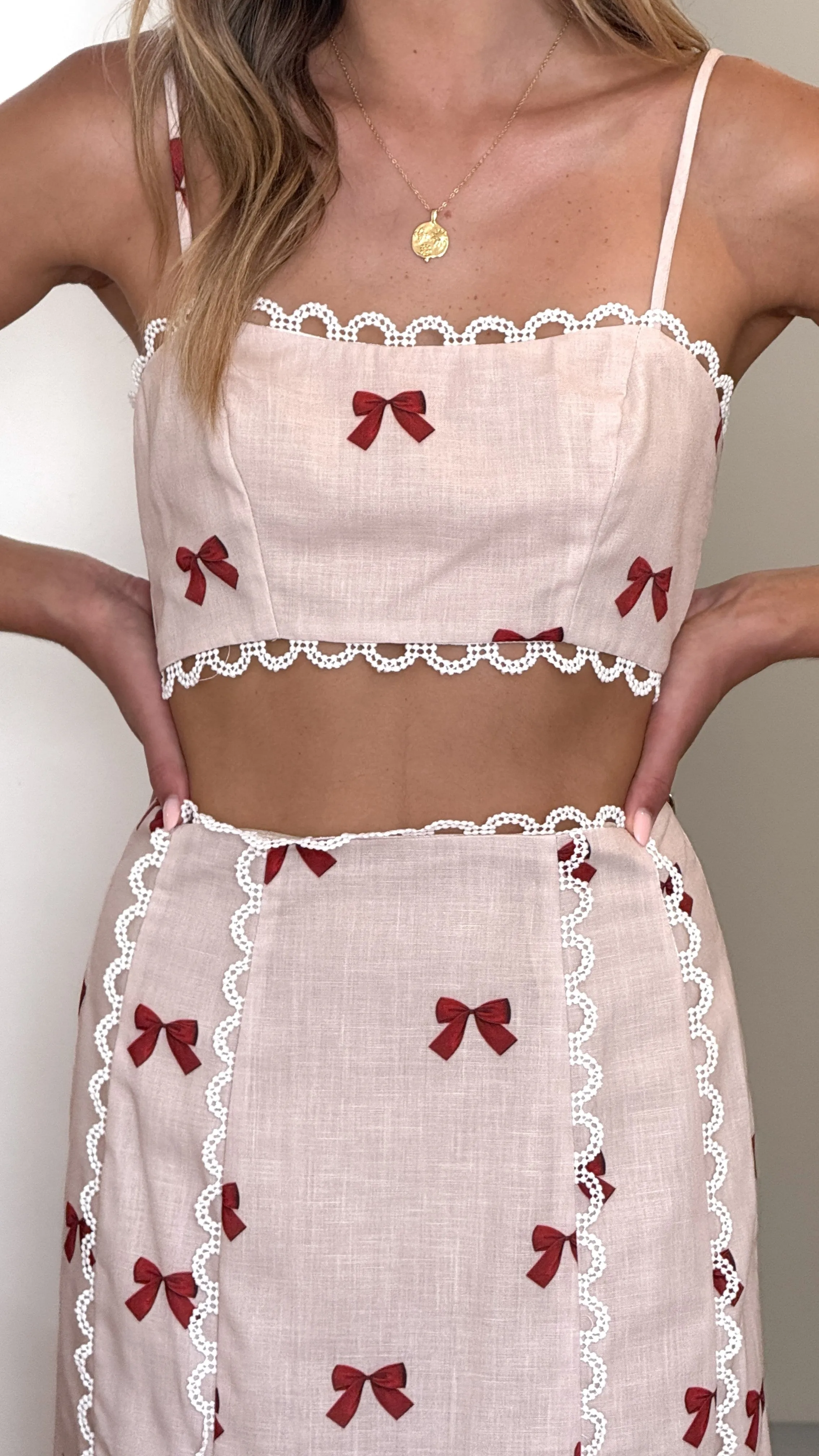 Nova Maxi Skirt - Red Bow