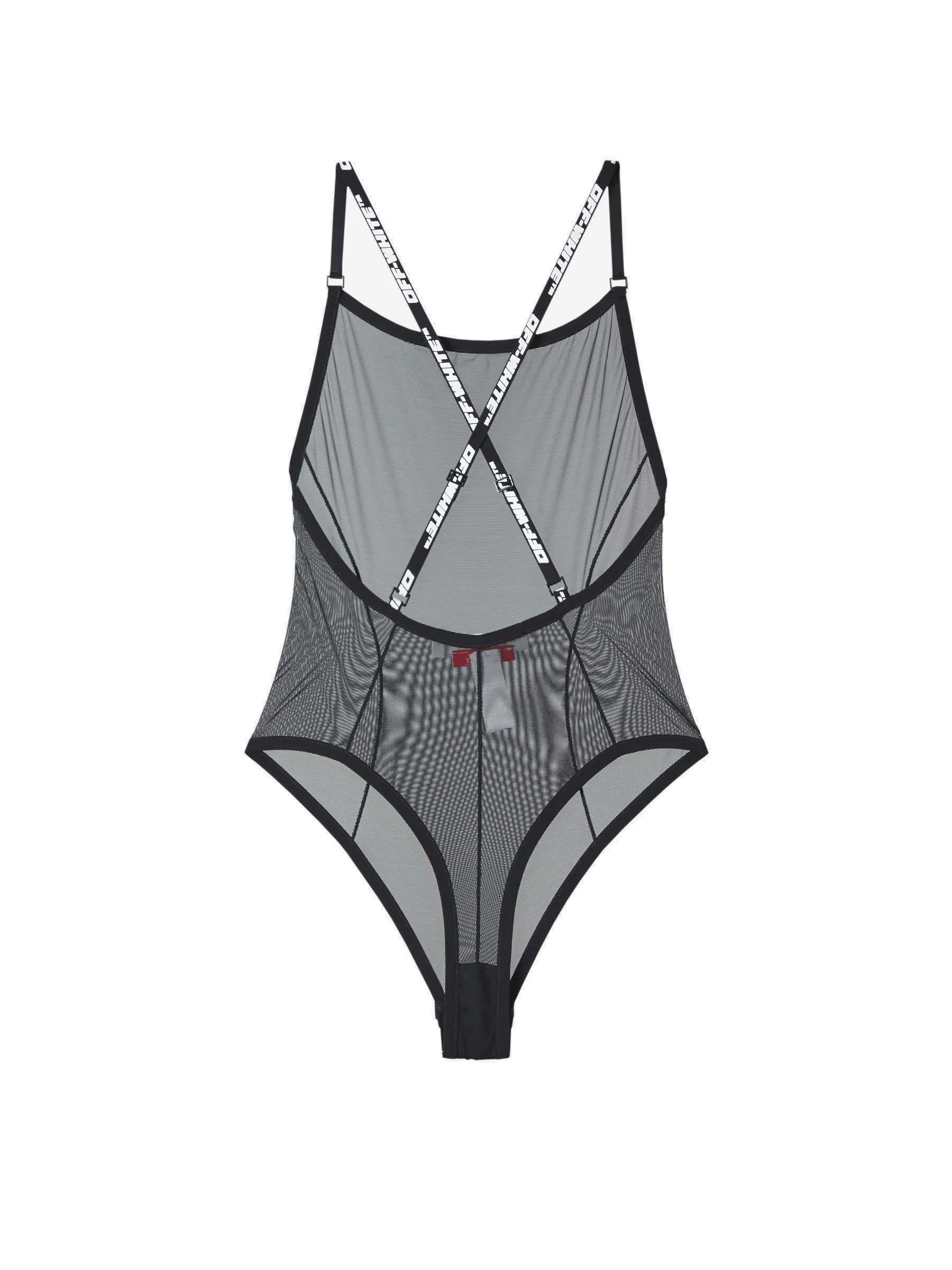 Off-White Logo Strap Sleeveless Mesh Bodysuit