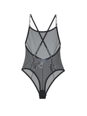 Off-White Logo Strap Sleeveless Mesh Bodysuit