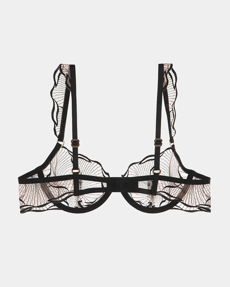 Ruffle Shoulder Strap Bra