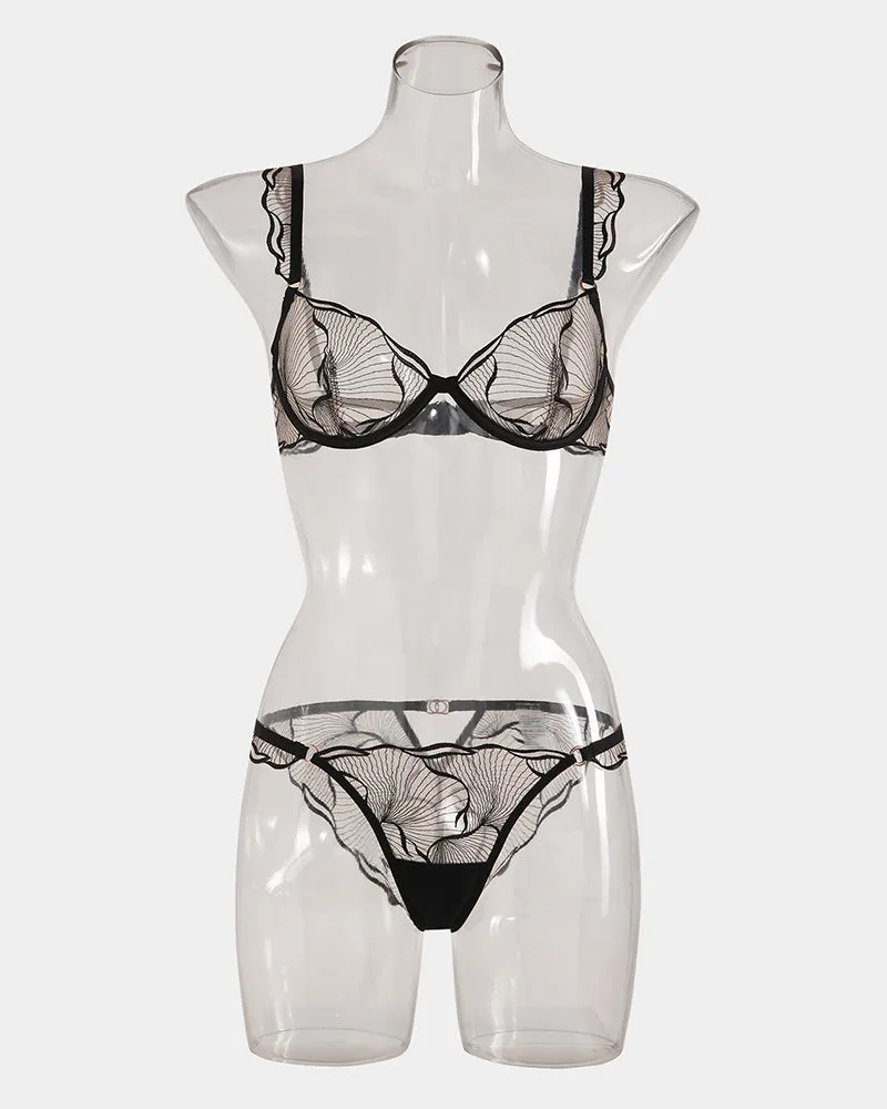 Ruffle Shoulder Strap Bra