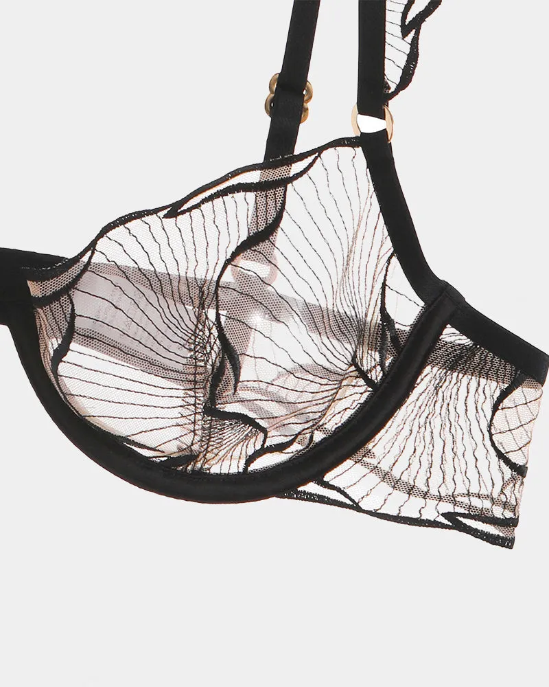 Ruffle Shoulder Strap Bra