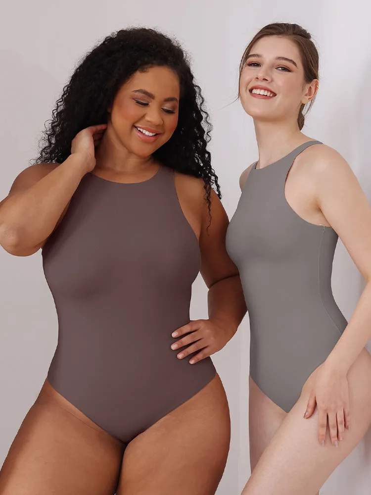 Seamless Sleeveless Bodysuit - Double-Layer Lightweight Sculpting Design