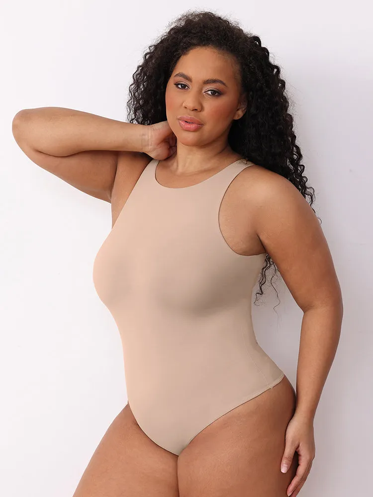 Seamless Sleeveless Bodysuit - Double-Layer Lightweight Sculpting Design