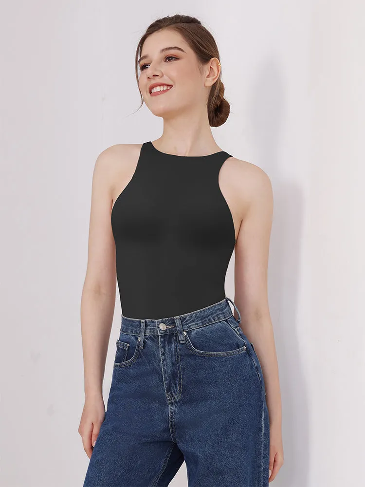 Seamless Sleeveless Bodysuit - Double-Layer Lightweight Sculpting Design