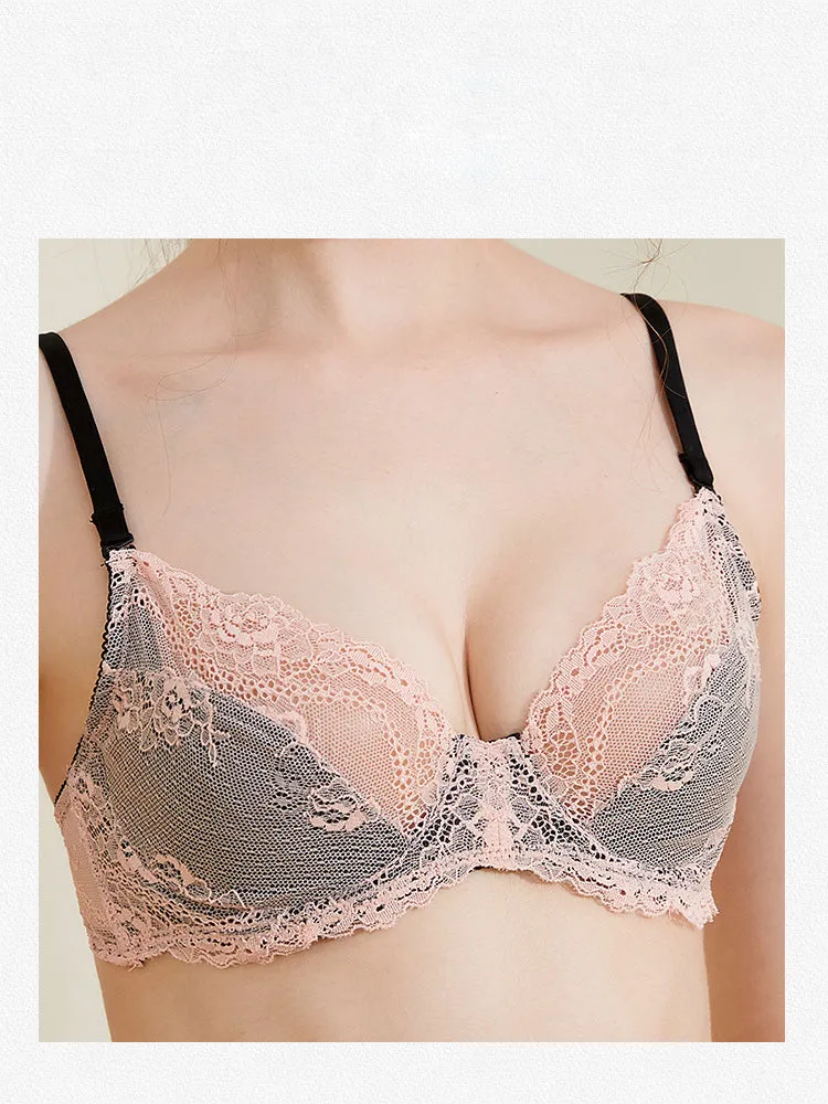 Sexy V-neck Lace Underwear Bra and Panty Set