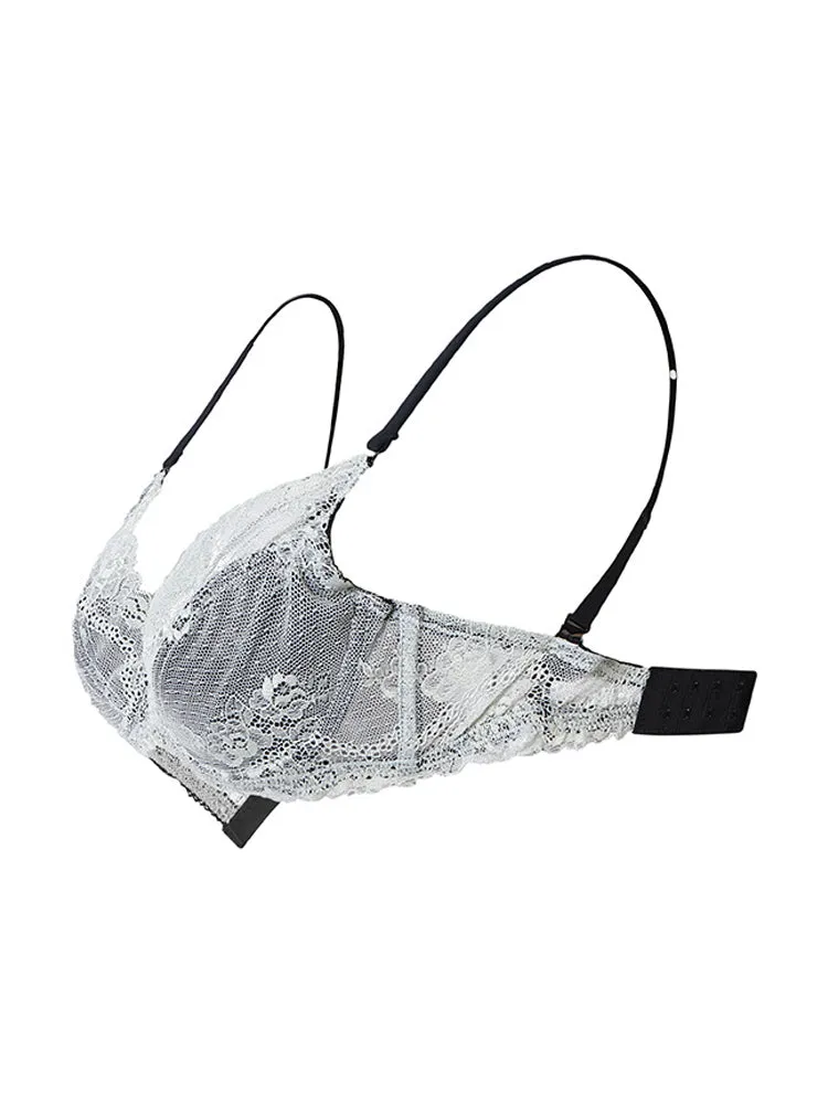 Sexy V-neck Lace Underwear Bra and Panty Set