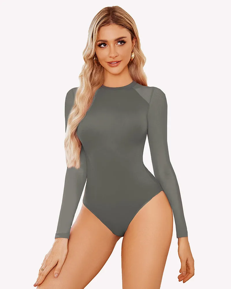 Turtleneck Mesh One Piece Leotards