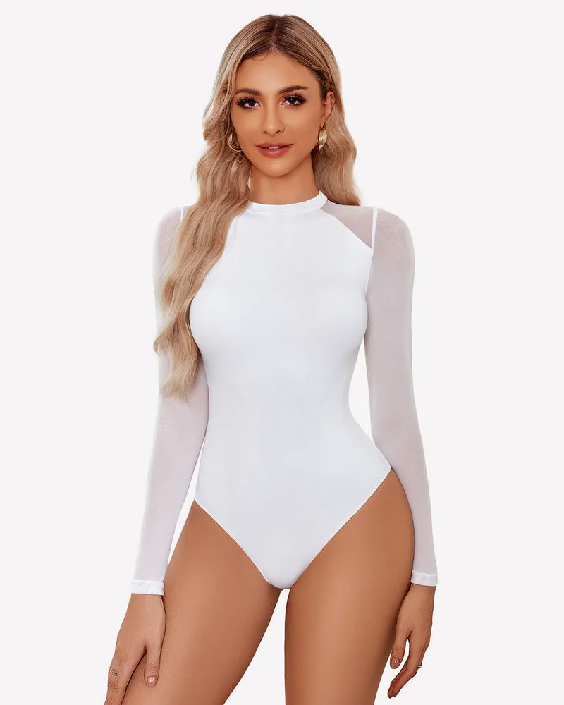 Turtleneck Mesh One Piece Leotards