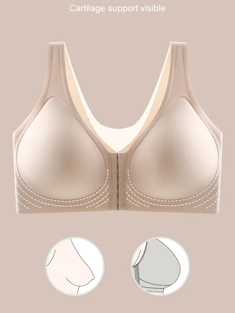 Ultra-Light Front Closure Wireless Seamless Bra with Removable Padding