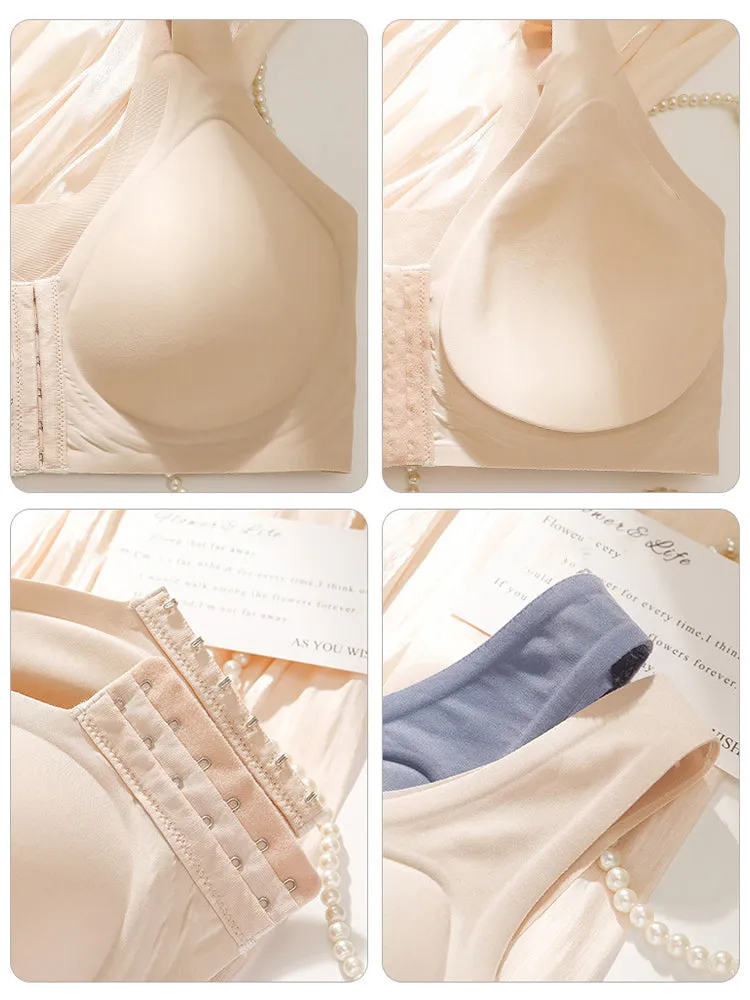 Ultra-Light Front Closure Wireless Seamless Bra with Removable Padding