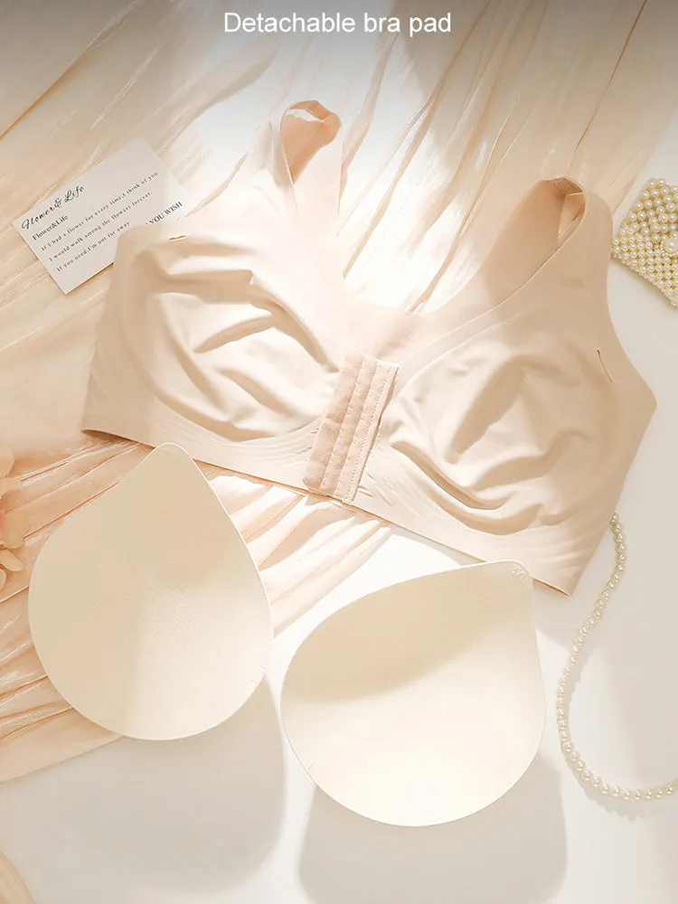 Ultra-Light Front Closure Wireless Seamless Bra with Removable Padding