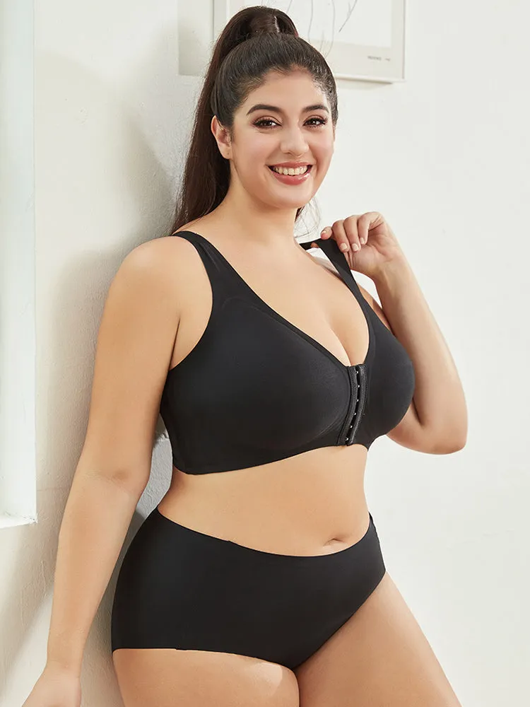 Ultra-Light Front Closure Wireless Seamless Bra with Removable Padding