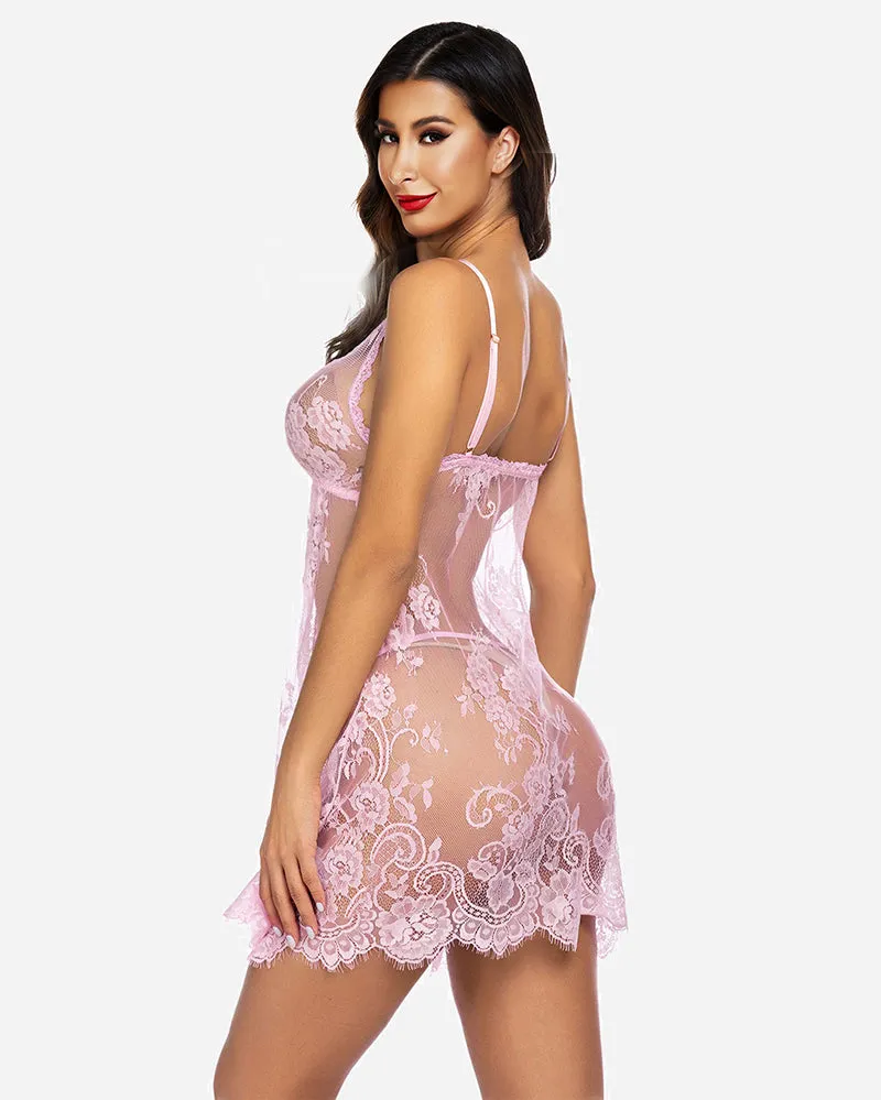 V Neck Exotic Open Front Negligee