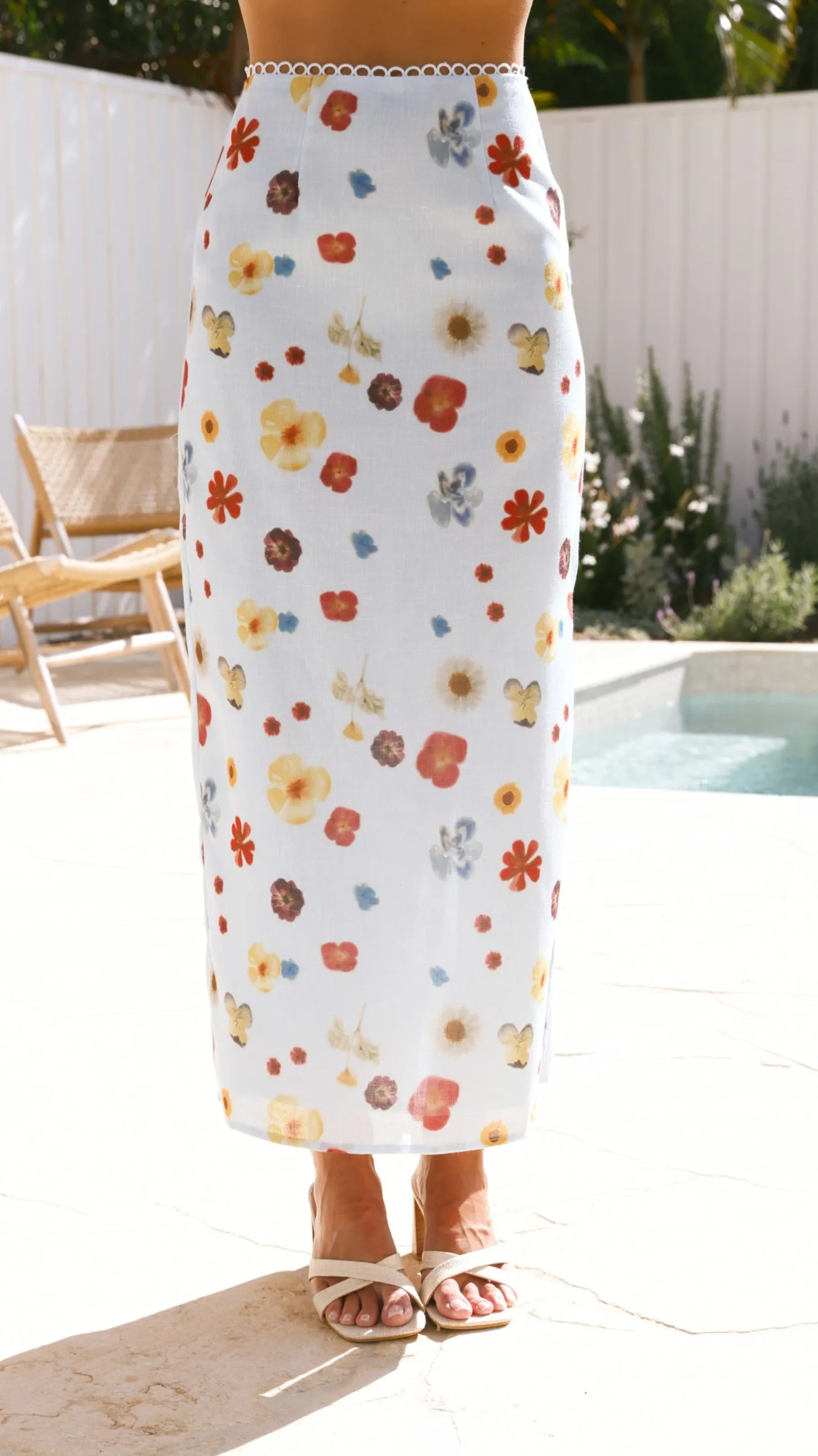 Vaiana Maxi Skirt - Blue / Floral