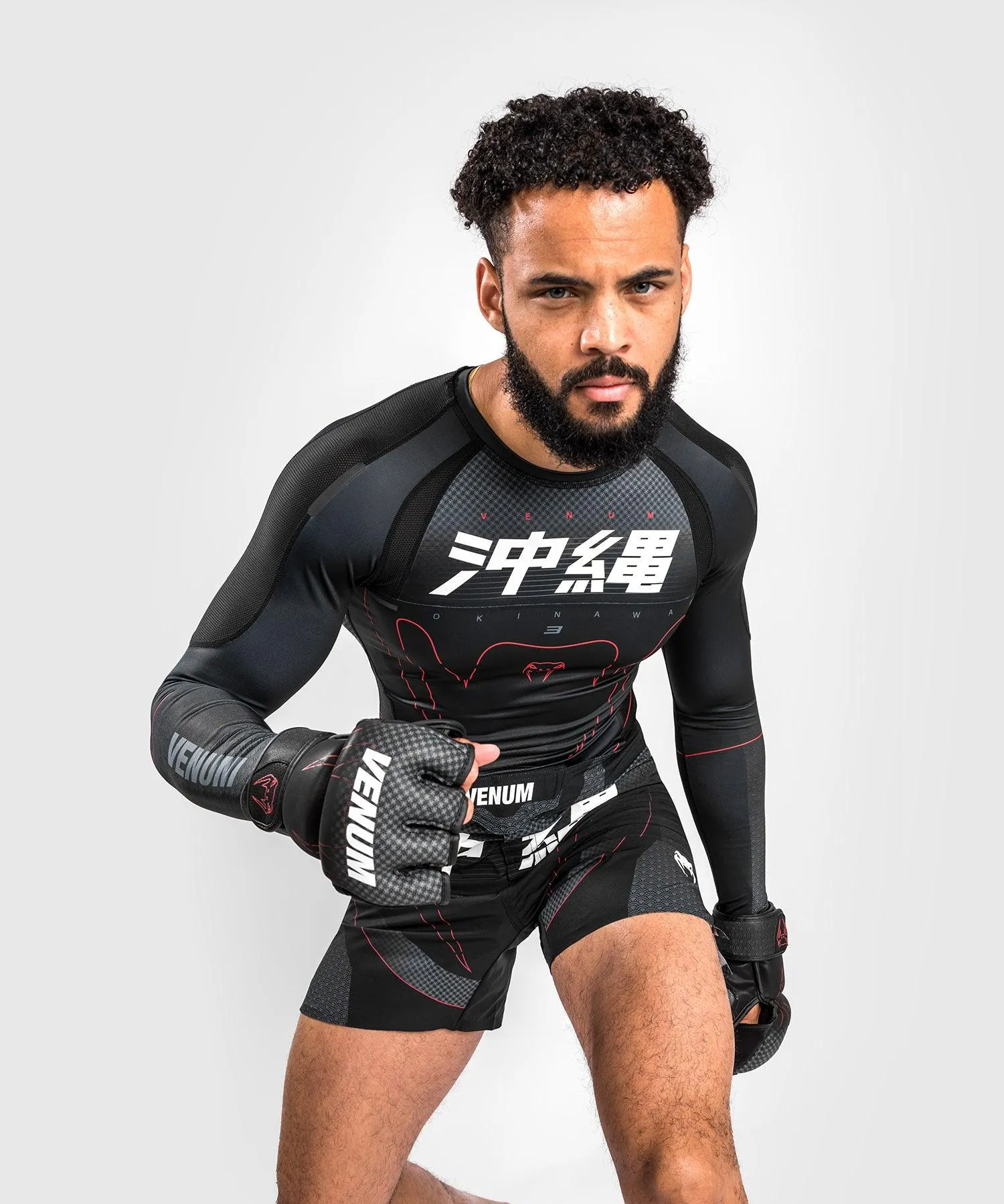 Venum Okinawa 3.0 Rashguard Long Sleeves  - Black/Red