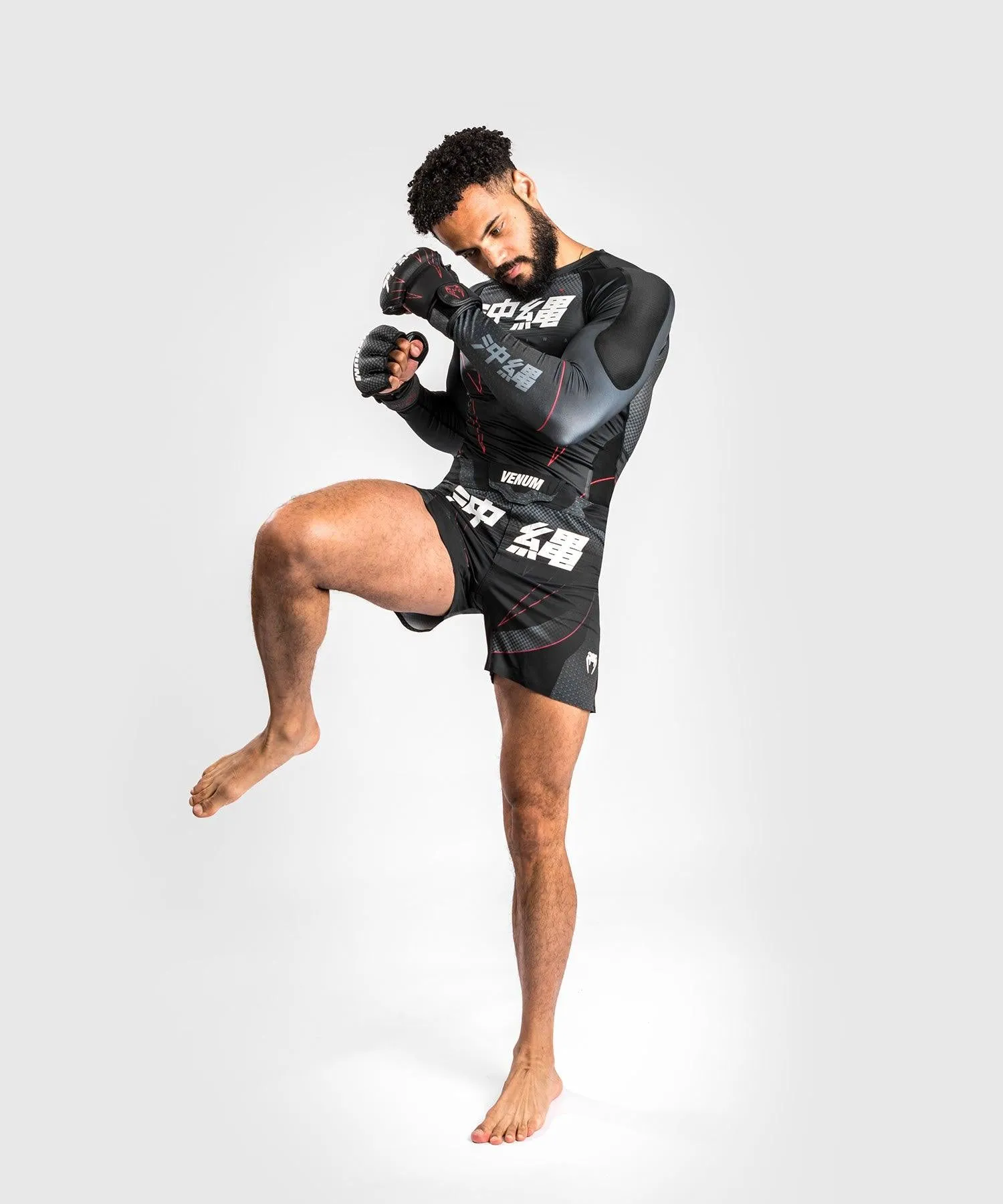 Venum Okinawa 3.0 Rashguard Long Sleeves  - Black/Red