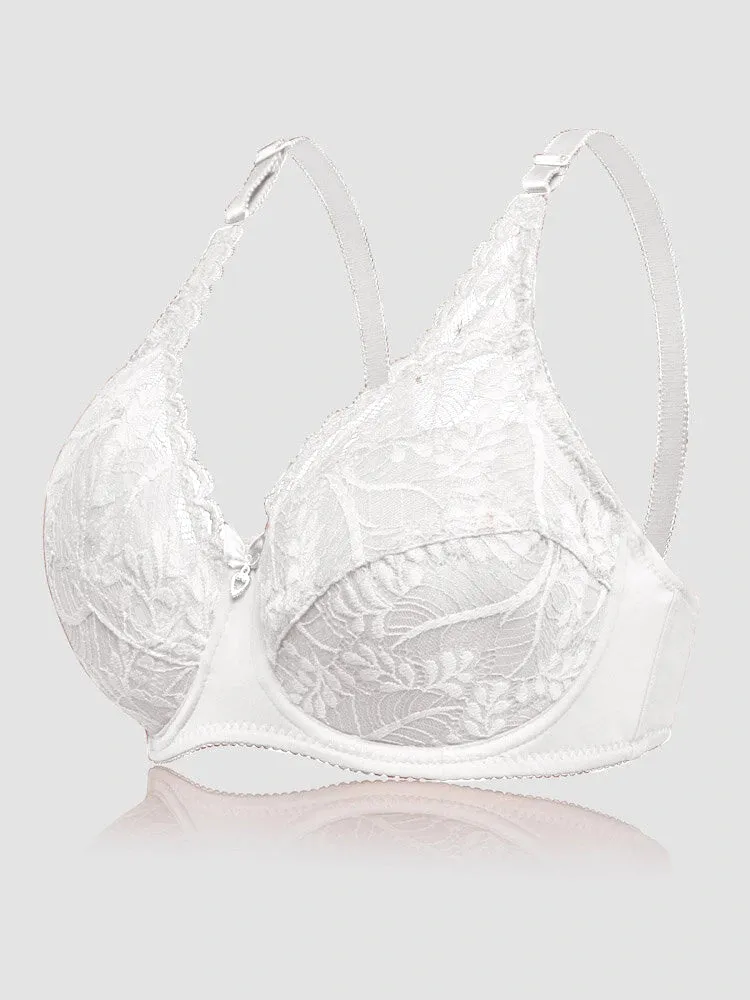 Women Ultra Thin Floral Lace Underwire Bras