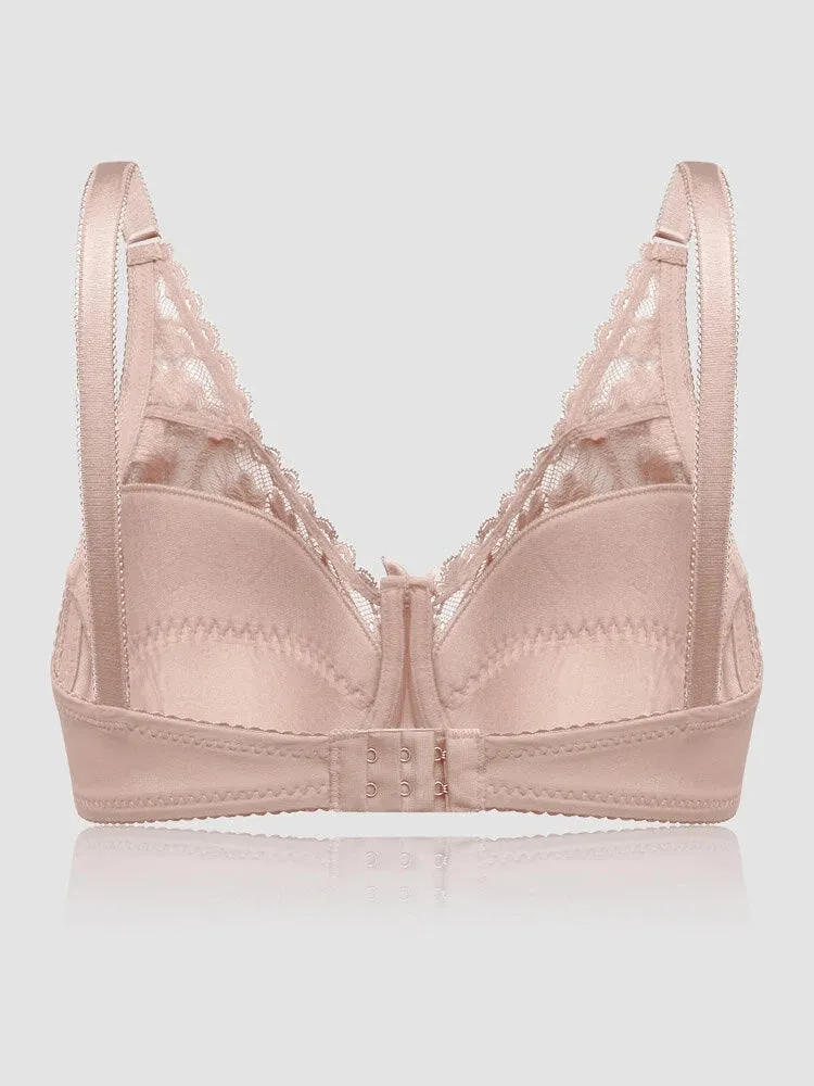Women Ultra Thin Floral Lace Underwire Bras