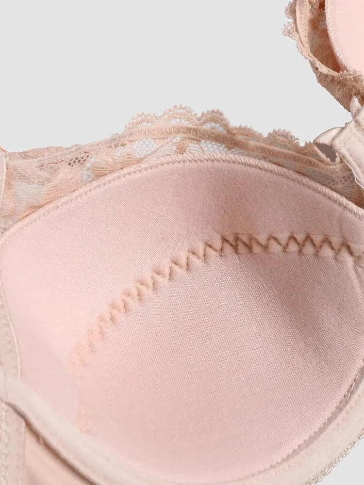 Women Ultra Thin Floral Lace Underwire Bras