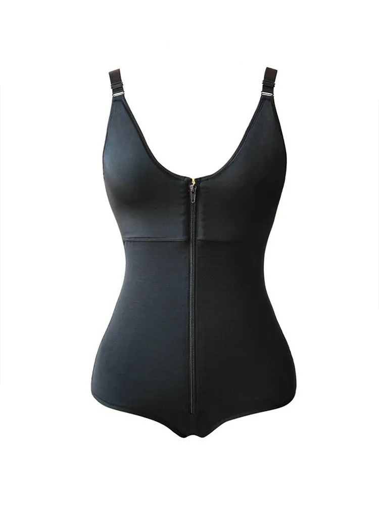 Women's Plus Size Front Zipper Tummy Control Body Shapewear