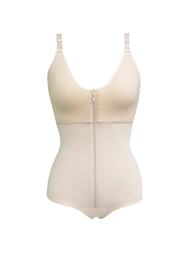 Women's Plus Size Front Zipper Tummy Control Body Shapewear
